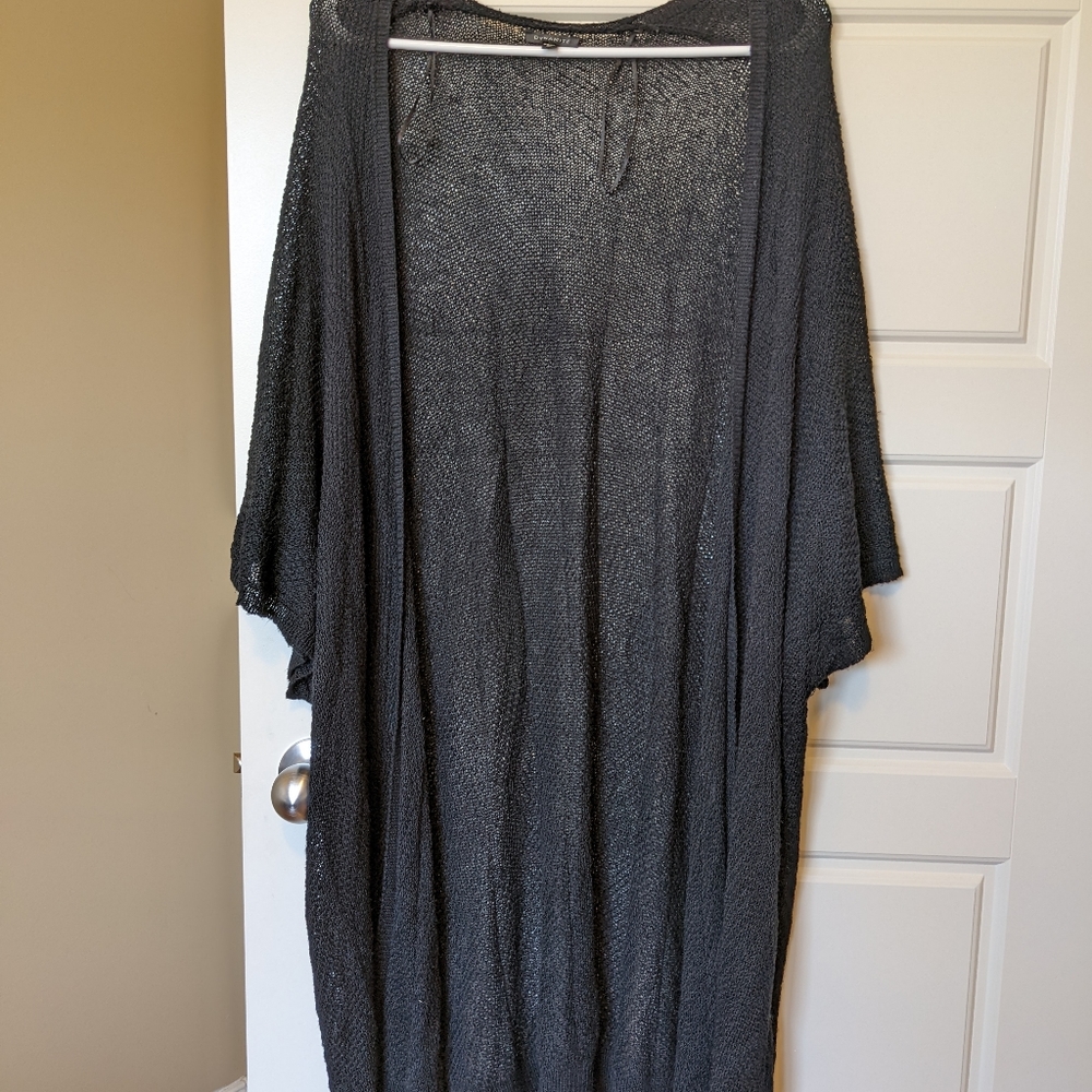'Dynamite' Long Black Knit Cape Cardigan